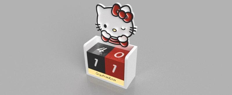 Calendario Kitty 2 en ingles