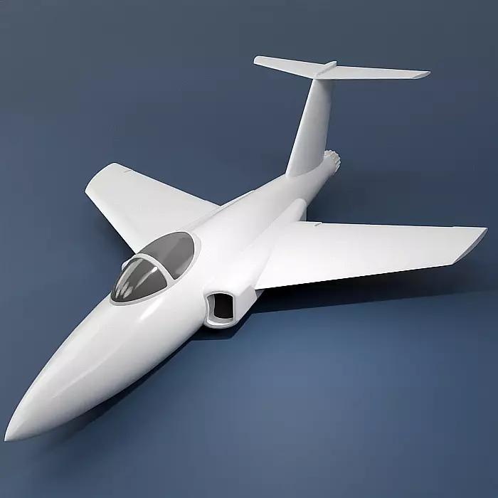 3d printable jet 3d model