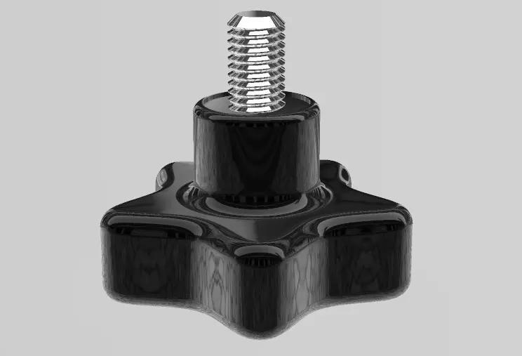 Threaded star knob grip tension hand clamp 12mm thread