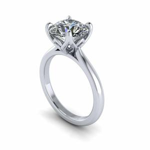 Solitaire Twist Prong Diamond Ring R1