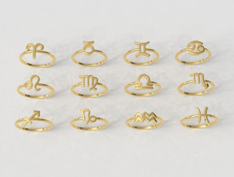 12 Zodiac Rings - Full Set