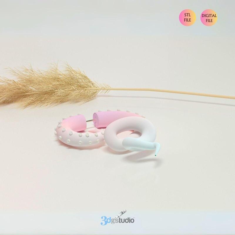 TENTACLE EARRING 3D STL FILE