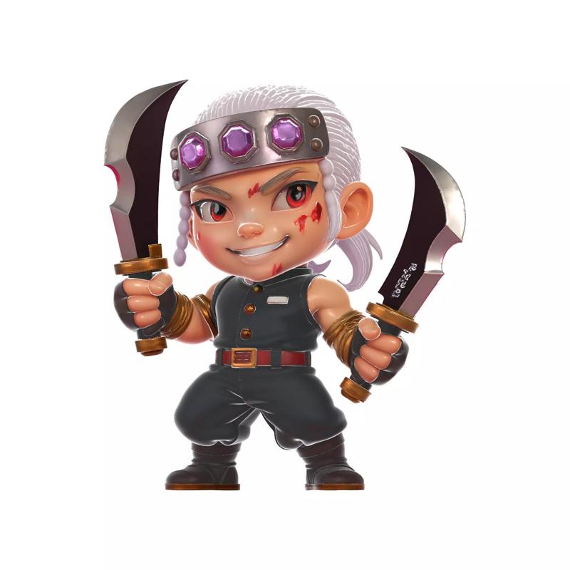 Tengen Uzui Twin Blade Ninja Figurine Demon Slayer