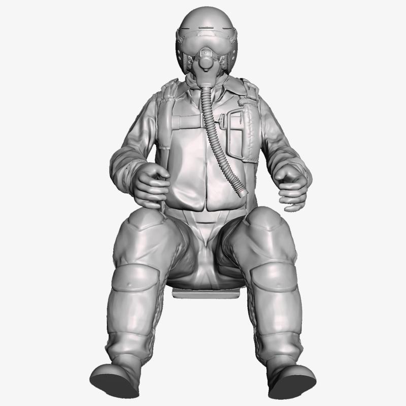 U.S.A.F. F-86 Sabre Pilot –  3D PRINTABLE FIGURE OF A U.S.A. KOREAN WAR PILOT