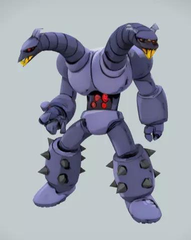 Vintage Robotic Humanoid with 2 Headed Serpent