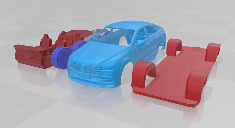 Mercedes Benz GLE63S AMG Coupe 2024 - Separate Parts STL Model