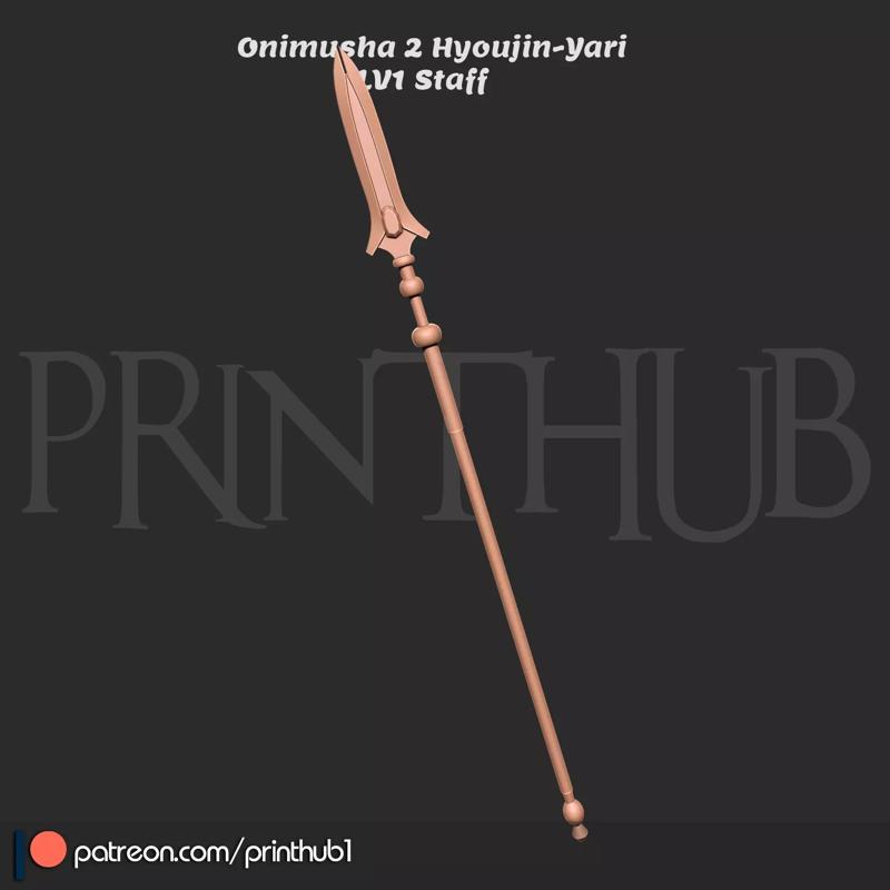 Hyoujin Yari  Onimusha 2 Inspired Ice Spear  3D Print Staff Prop