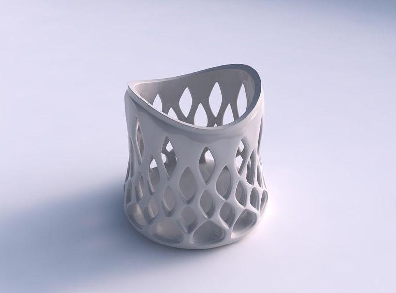 Bowl compressed with smooth beveled edges and extruded top st...