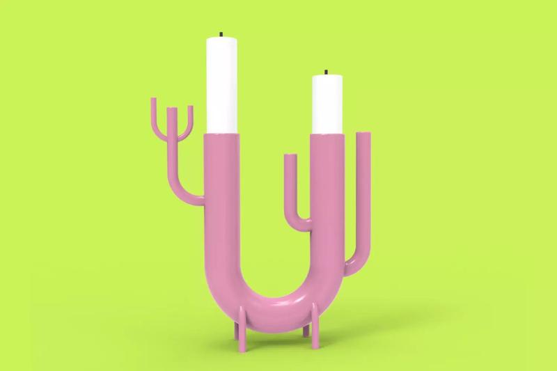Cute Candelabrum Cactus Style 3D Printing Candle Holder