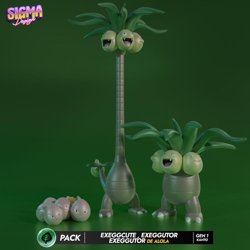pack - exeggcute exeggutor exeggutor exeggutor de alola