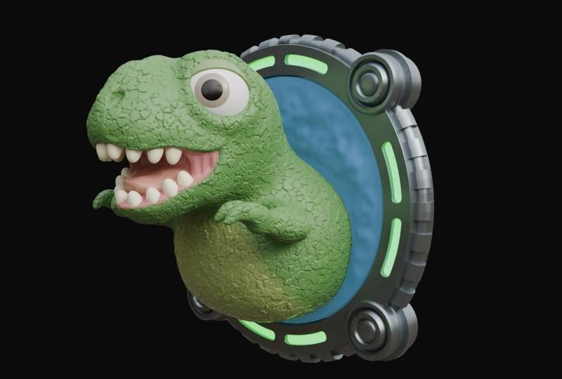 Chibi T-Rex (Tyrannosaurus Rex) Portal Fridge Magnet