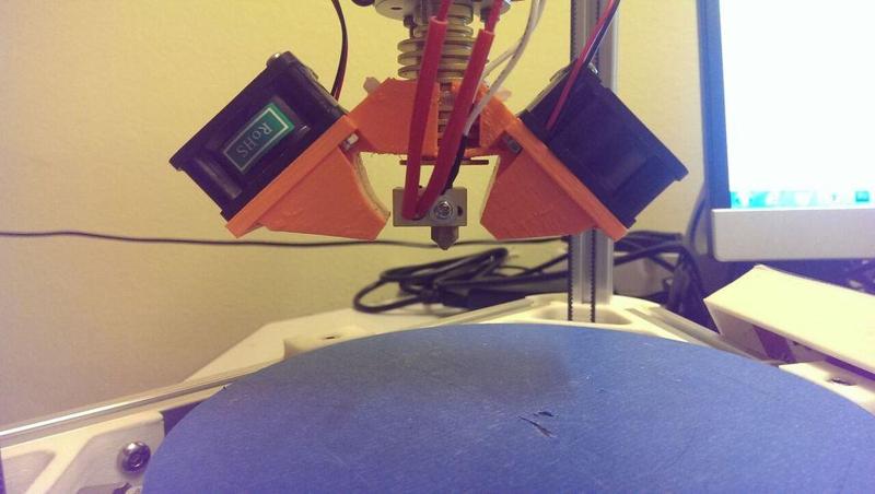 e3d clone dual 40mm fan duct (kossel he3d dlt 180)