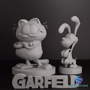 Garfield and Odie - Garfield Logo 3D Model Fan Art Set
