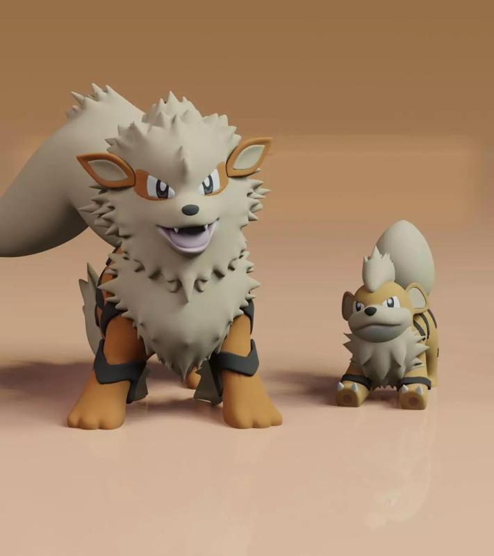 Growlithe Arcanine Pokemon Fanart 2 Poses
