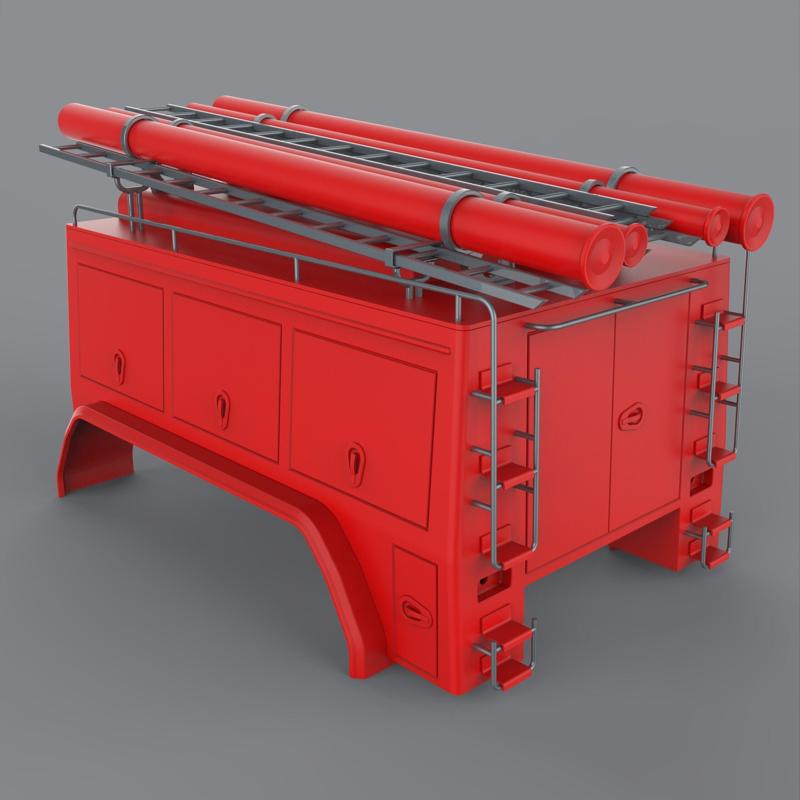 AC-40 TANKER FOR URAL 375 FIRE TRUCK - HIGHPOLY FULL MODEL 1/10
