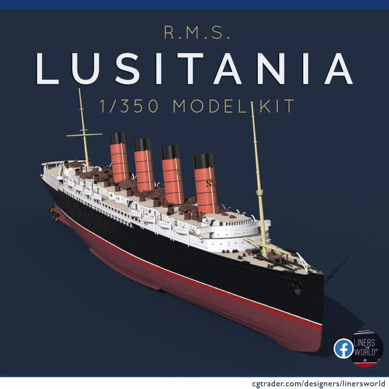 RMS LUSITANIA Cunard legendary ocean liner 1-350 model kit