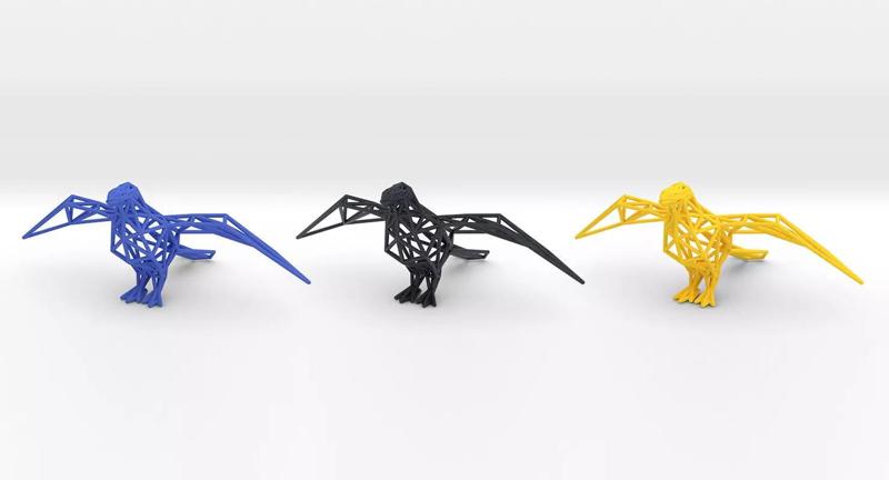 Oxpecker golden triangular sculpture