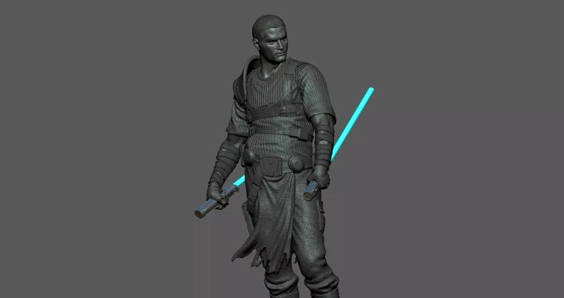 Starkiller statue of star wars character