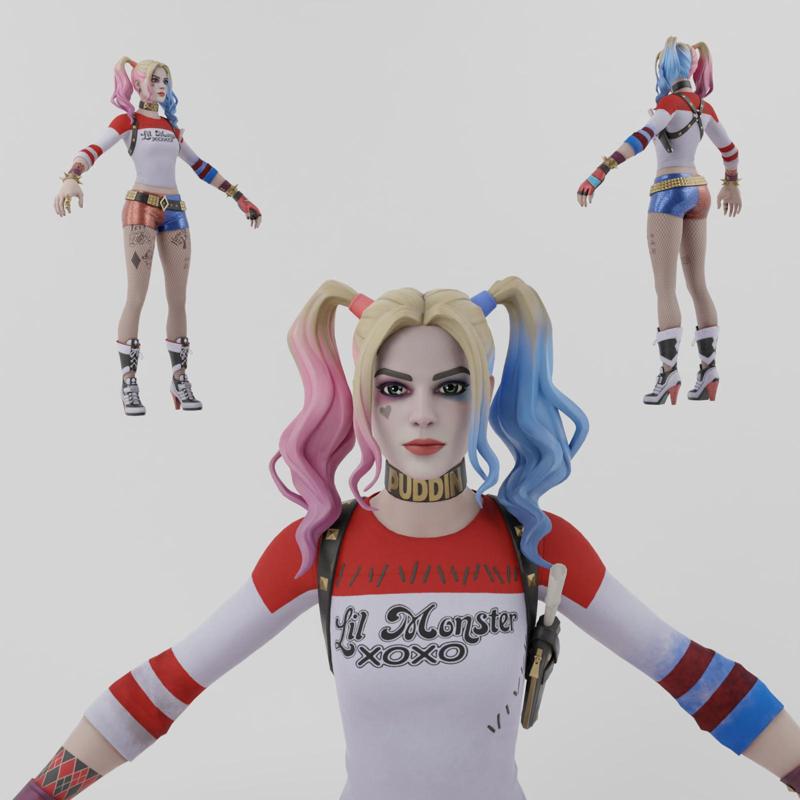 Harley Quinn Lowpoly Rigged