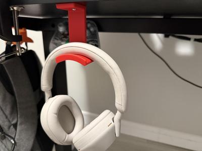 Underdesk headphone hook