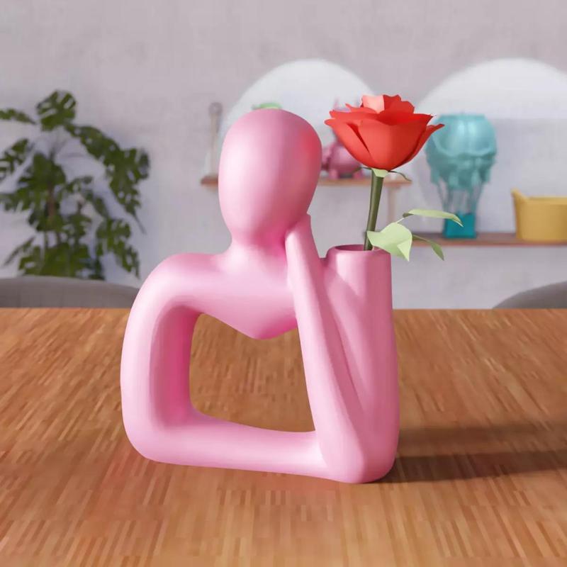 Woman Figure Flower Vase - 317