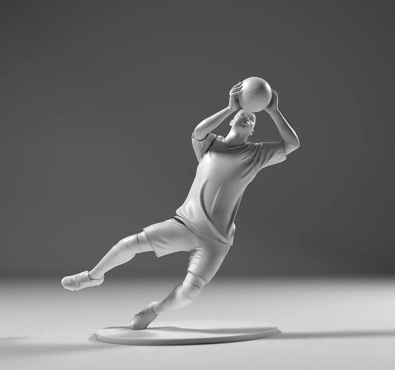 Footballer 05 GoalKeeper 01 Stl