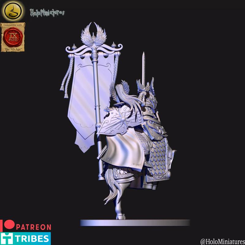 High elves Battle standard bearer on Horse