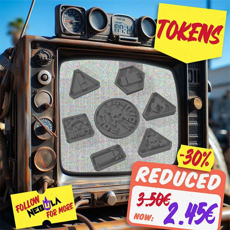 Gaslands refuelled Tokens Game Set ♟️ 3D STL Files printing