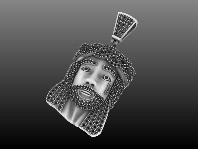 Radiant Gemstone Jesus Divine Faith Pendant