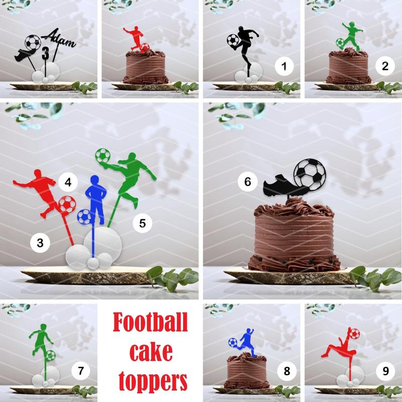 Football cake topper - SET 9 pcs all versions