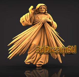 Jesus Christ STL model, CNC router engraver, artcam, aspire, CNC files, wood, art, wall decor, CNC