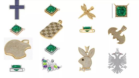 Art-Deco-Pendant 3D Model Collection