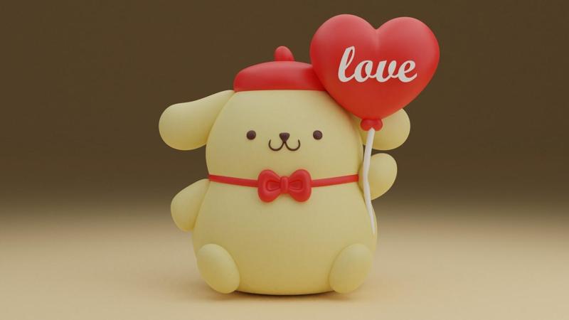Pom pompompurin sanrio valentine figure