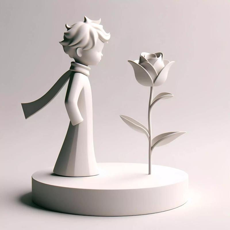Little Prince with Growing Rose