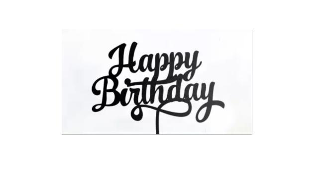 Modern Happy Birthday Cake Topper