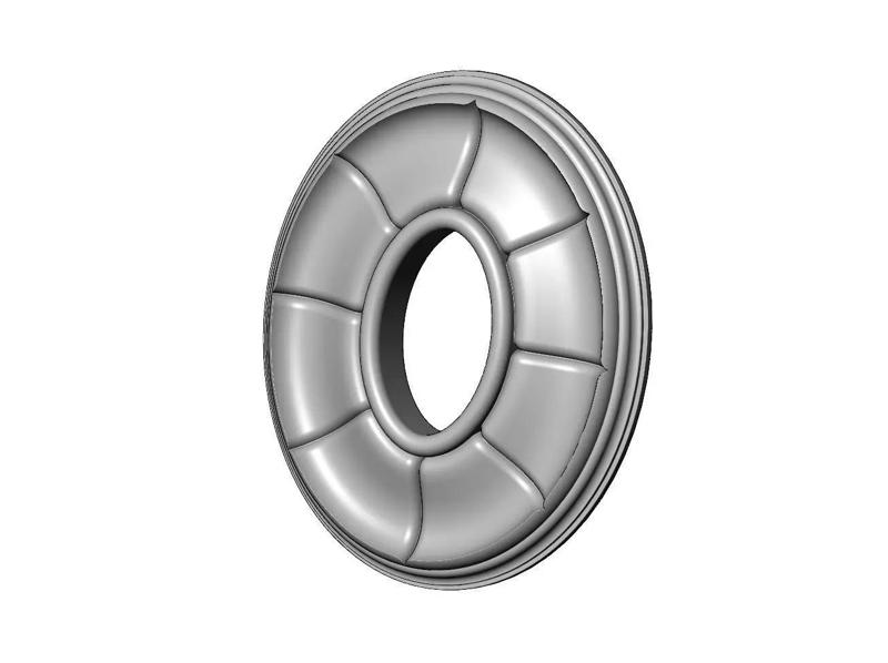 Split oval curved classic ceiling medallion rosette relief