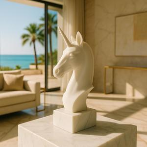 Unicorn Bust – Luxury Marble-Style Sculpture