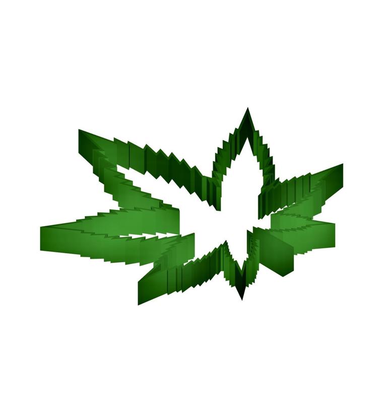 Cookie cutter pot leaf cannabis, marijuana leaf 3D print