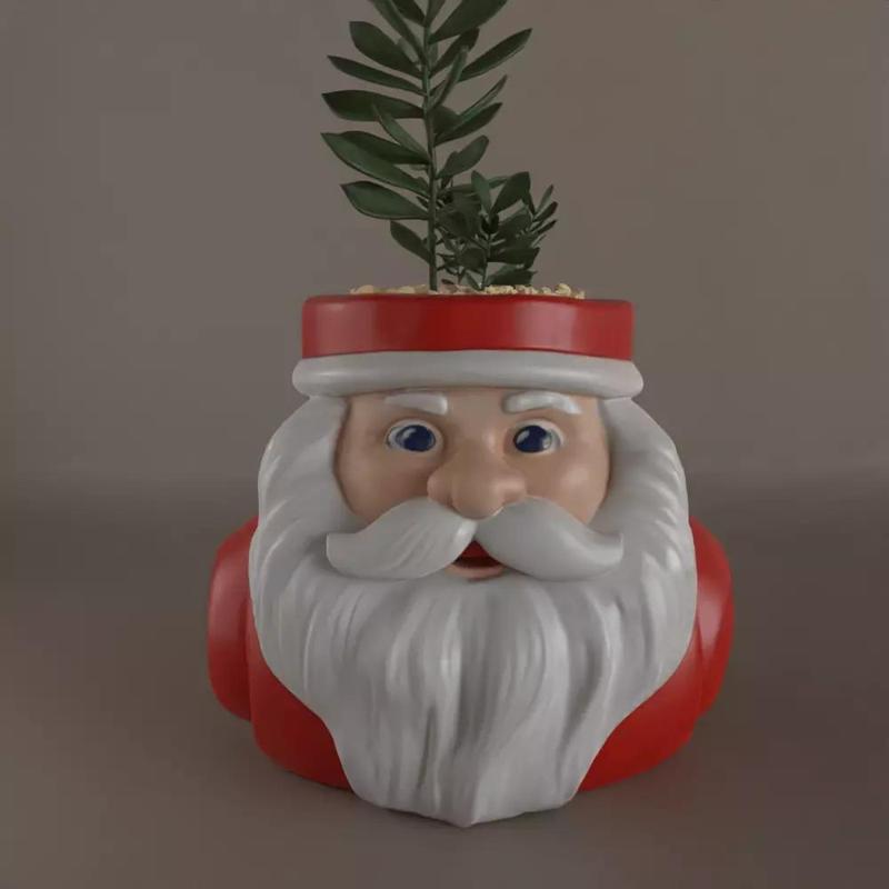 santa planter - vase - urn - candy dish - candle holder 006