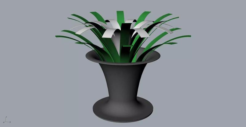 Orchid decorative vase  3D Model
