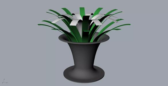 Orchid decorative vase  3D Model