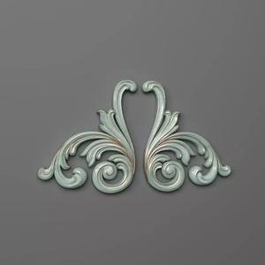 Onlay two ornate scrolls