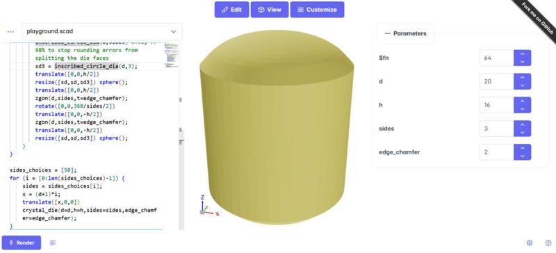 100 Sided crystal dice