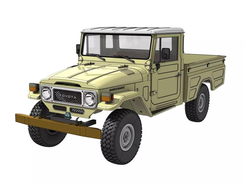 TOYOTA LC FJ45 BANDEIRANTE PICK UP TRUCK 3D PRINT