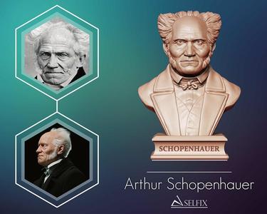 Arthur Schopenhauer 3D printable sculpture 3D print model