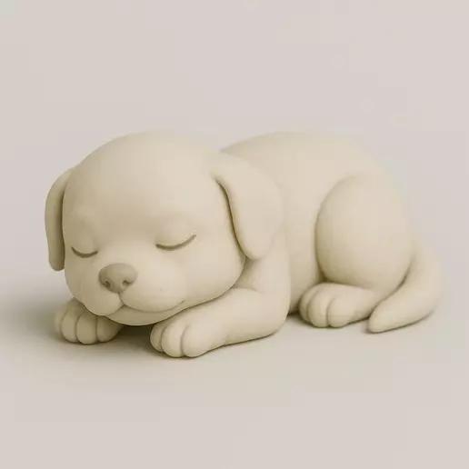 Serene Snooze  Sleeping Puppy Figurine