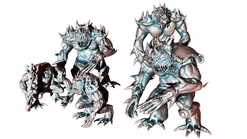 Slaad Demon Miniatures Set Fantasy Demons
