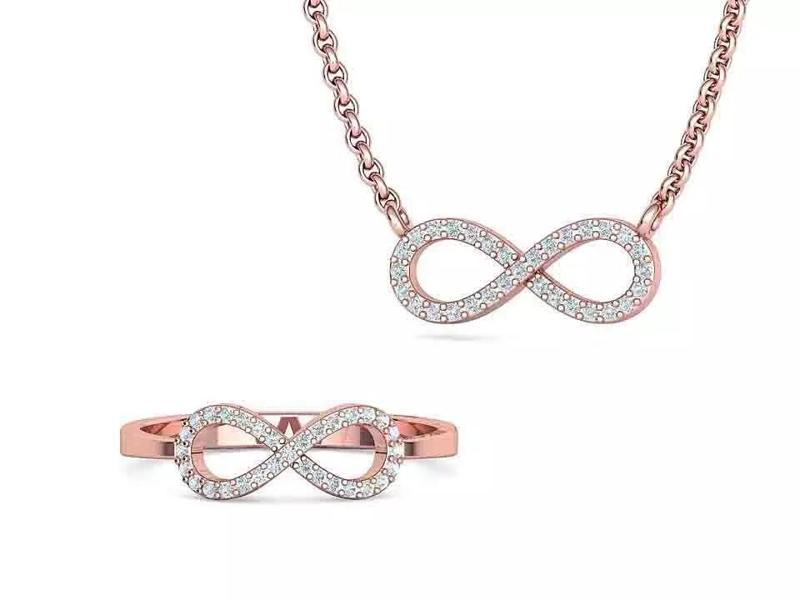 Infinity Jewelry Set Necklace and Ring 3dmodels 3D Model Collection