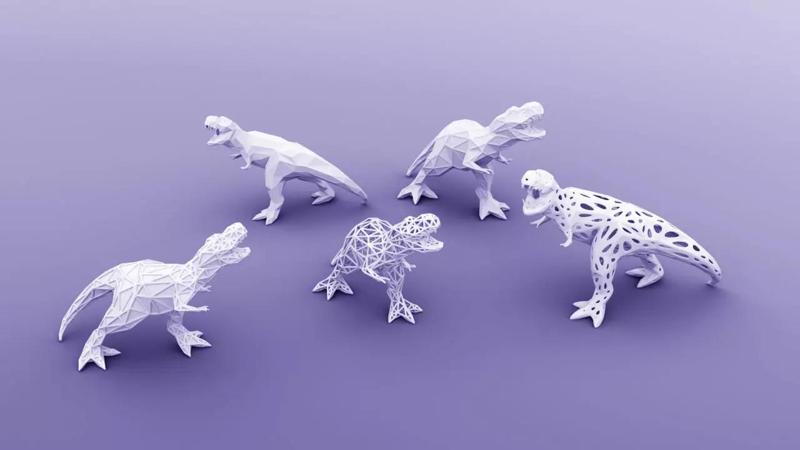 3D PRINTED MODEL T-REX-5-PATTERN-POSE