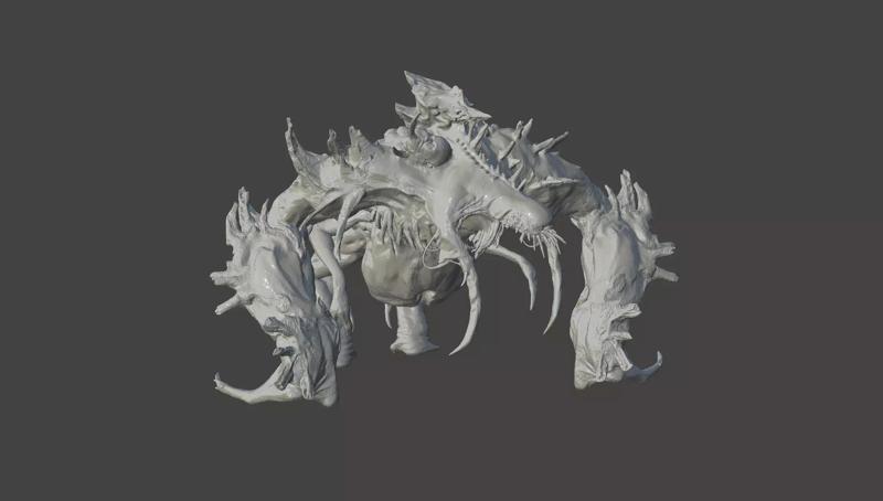 BRUTE NECROMORPH DEAD SPACE REMAKE ULTRA HIGH DETAILED MESH STL